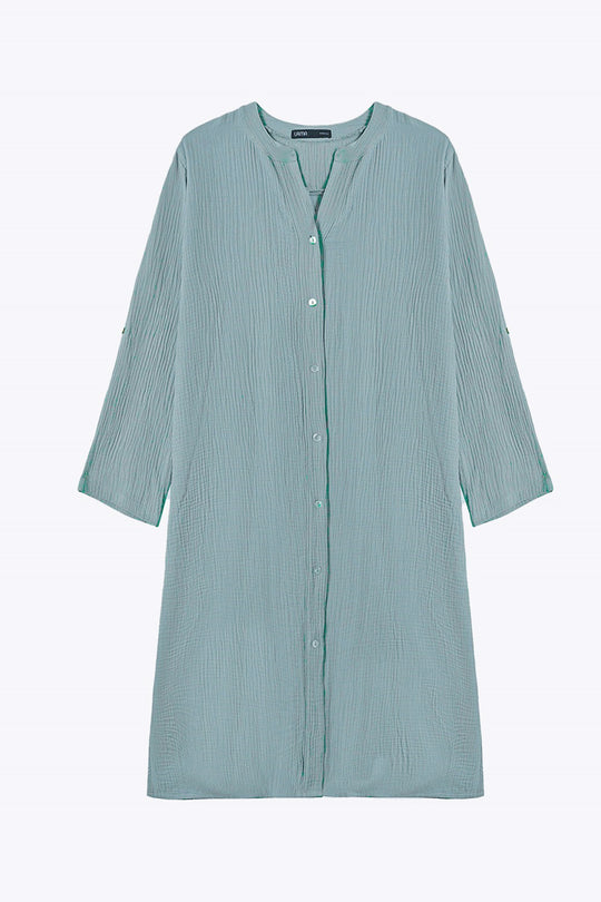 SEA GREEN LONG MUSLIN TUNIC