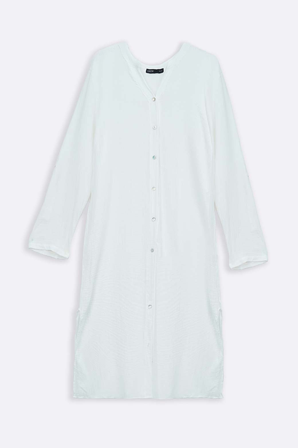 WHITE LONG MUSLIN TUNIC