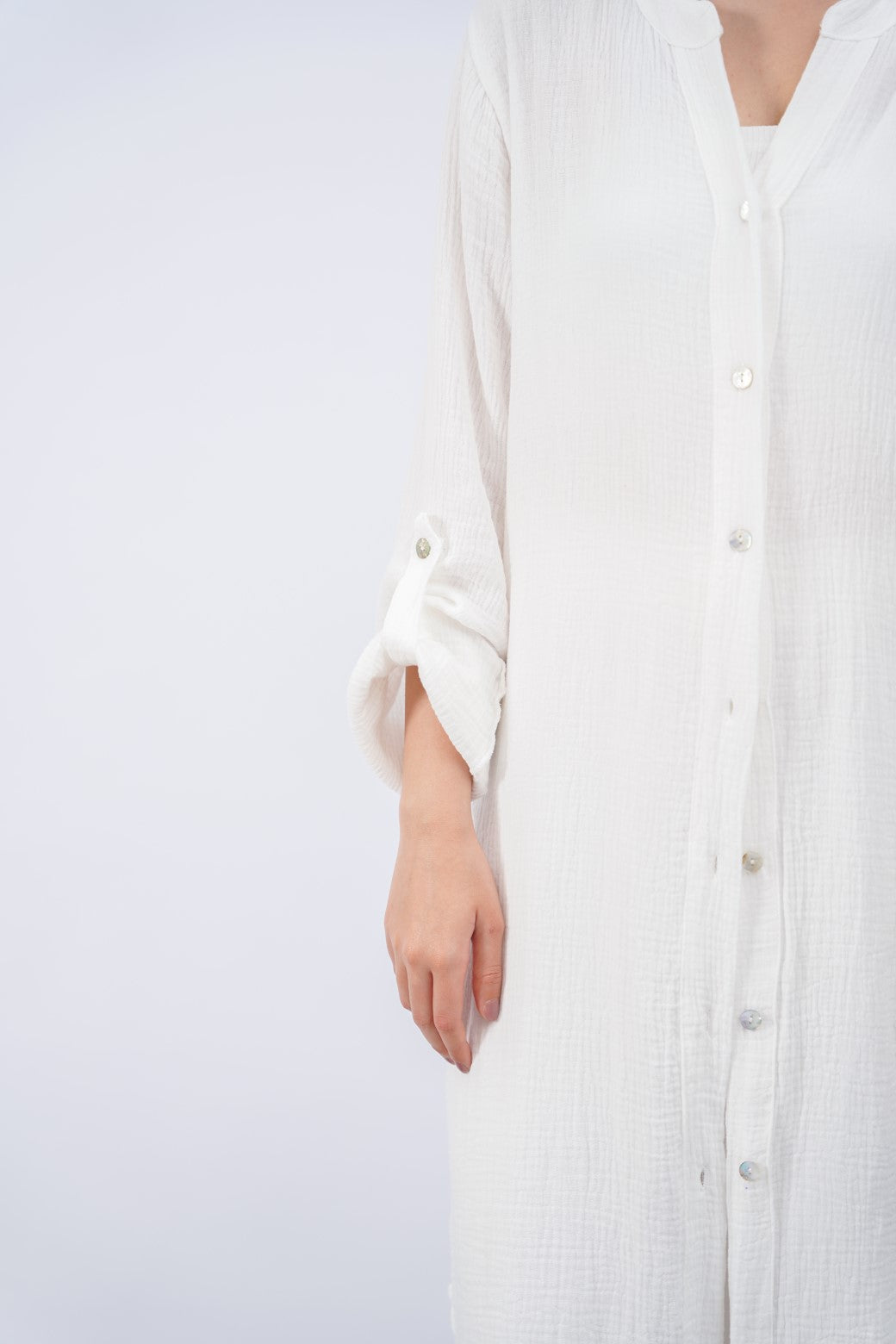 WHITE LONG MUSLIN TUNIC