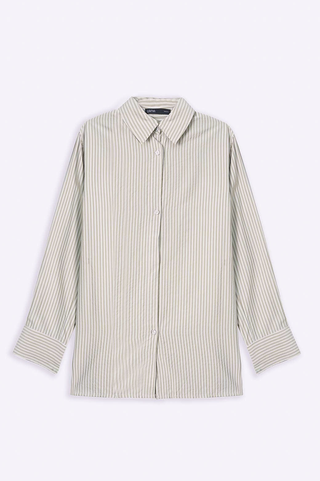 BEIGE TWO WAY STRIPED SHIRT