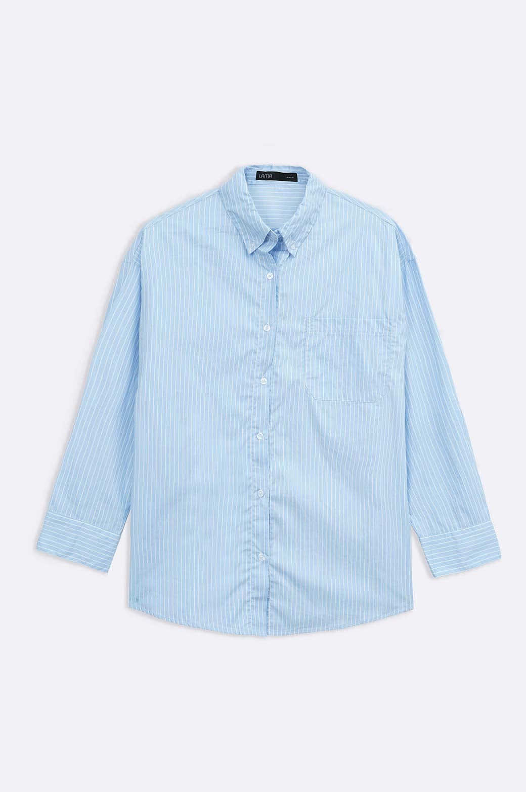BLUE OVERSIZED STRIPED BUTTON DOWN
