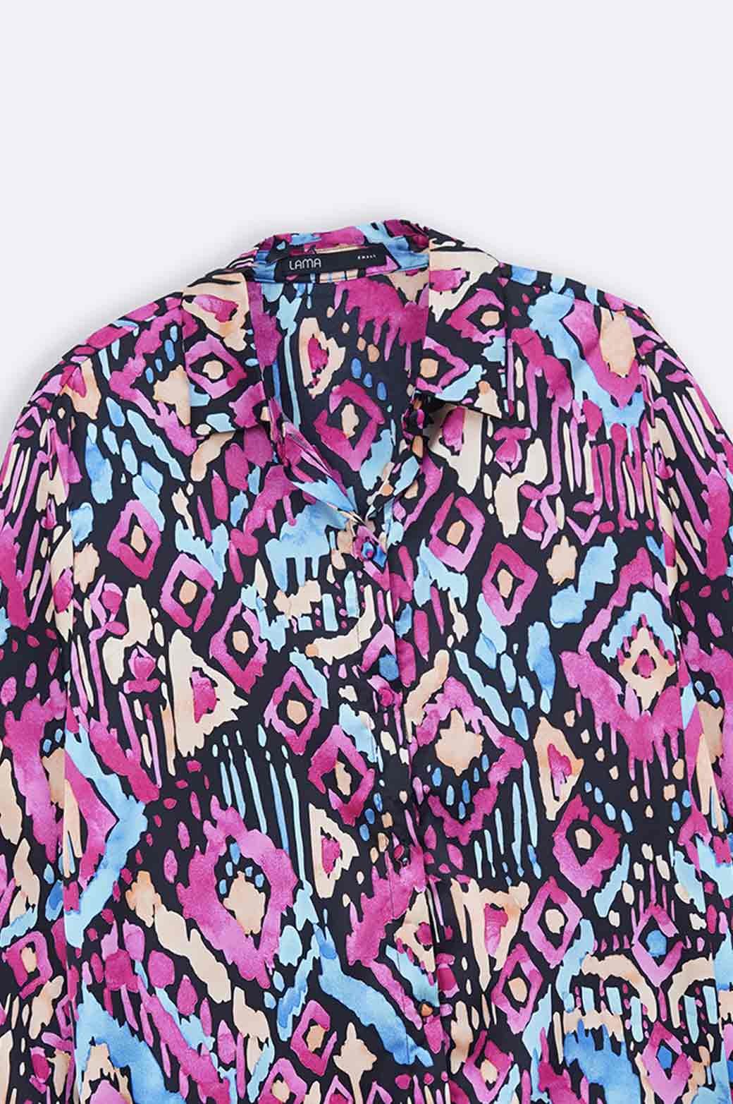 BLACK RETRO SILK BUTTON DOWN