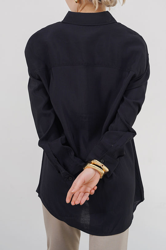 BLACK STONE WASH BUTTON DOWN