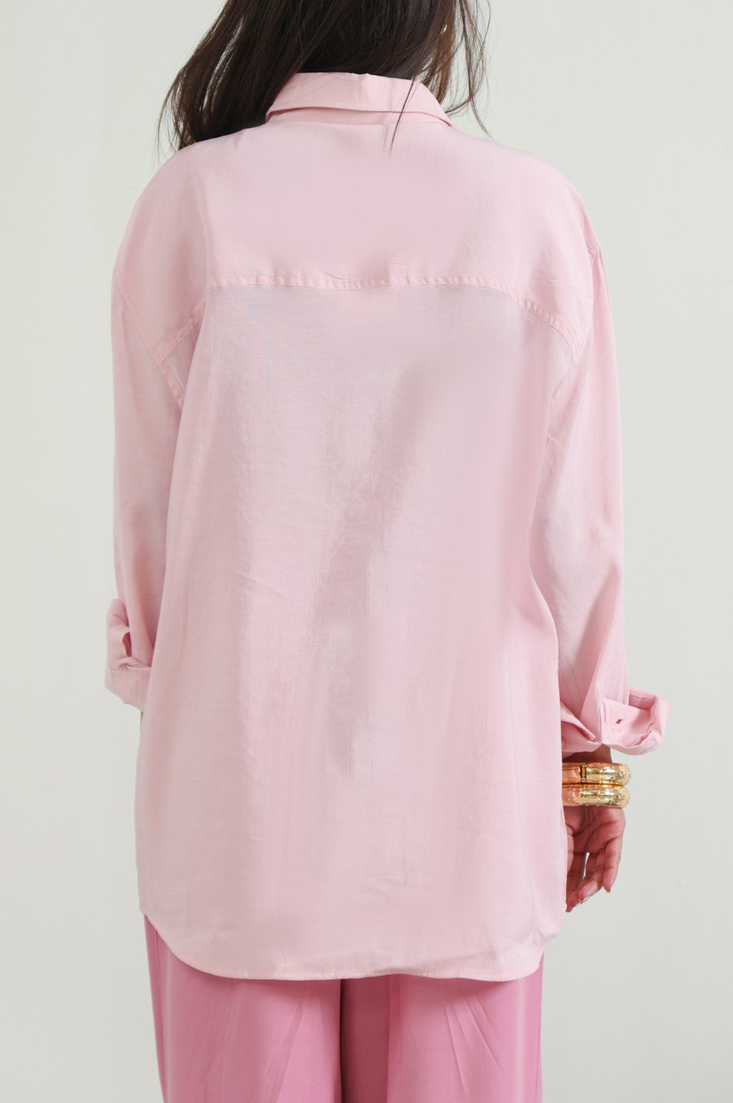 PINK STONE WASH BUTTON DOWN