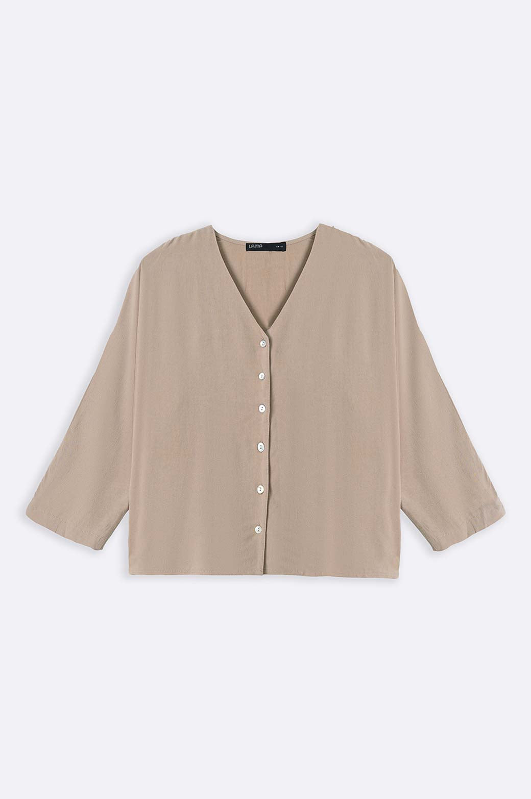 KHAKI FLOWY DAY BLOUSE