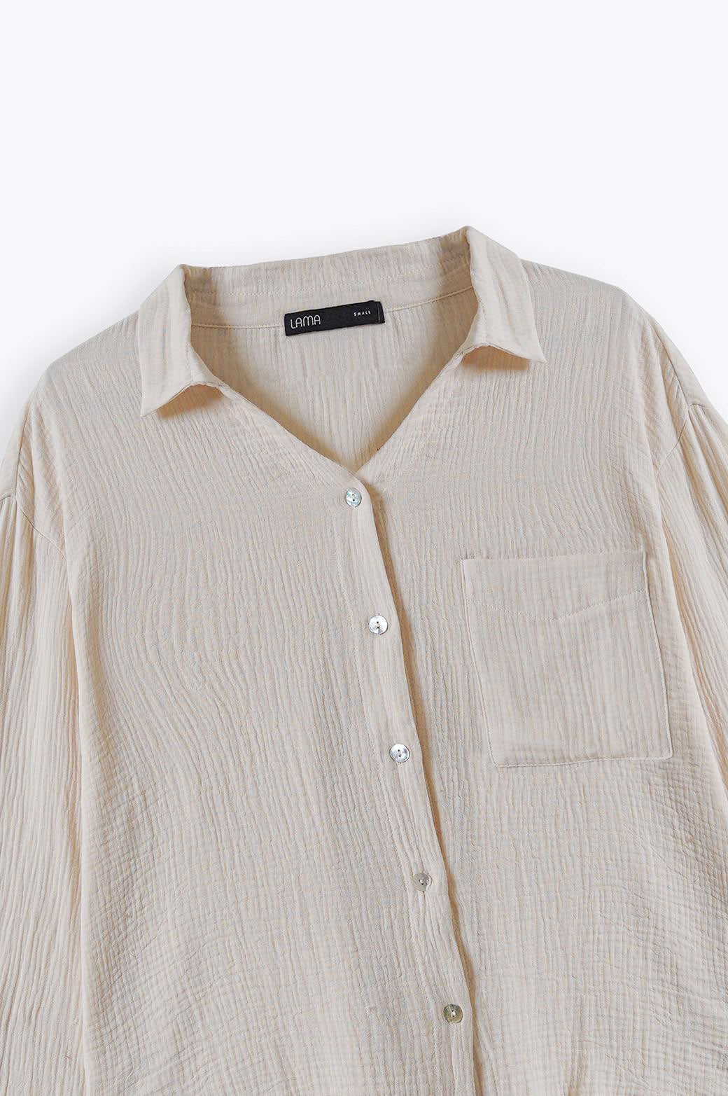 CREAM BASIC MUSLIN BUTTON DOWN