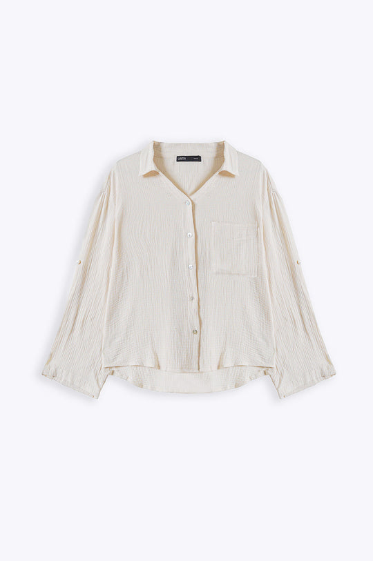 CREAM BASIC MUSLIN BUTTON DOWN