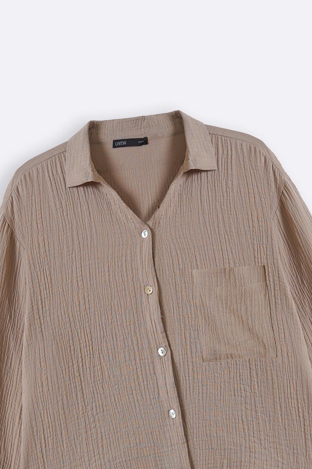 TAUPE BASIC MUSLIN BUTTON DOWN