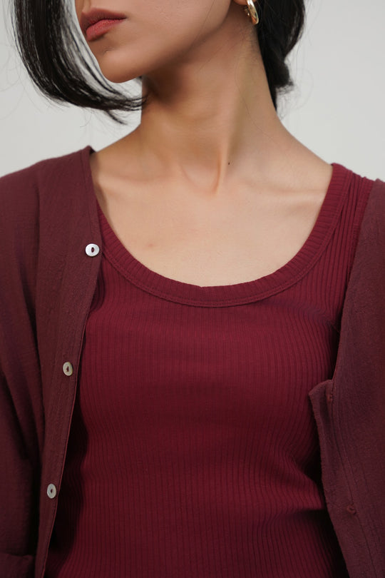 BURGUNDY BASIC TANK TOP