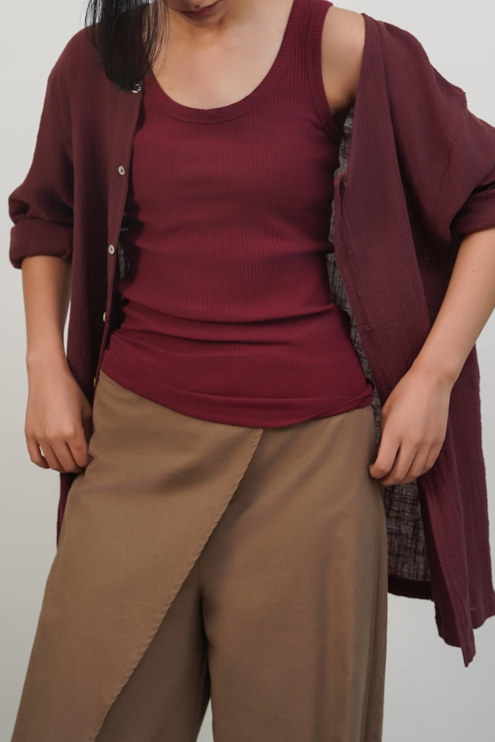 BURGUNDY BASIC TANK TOP