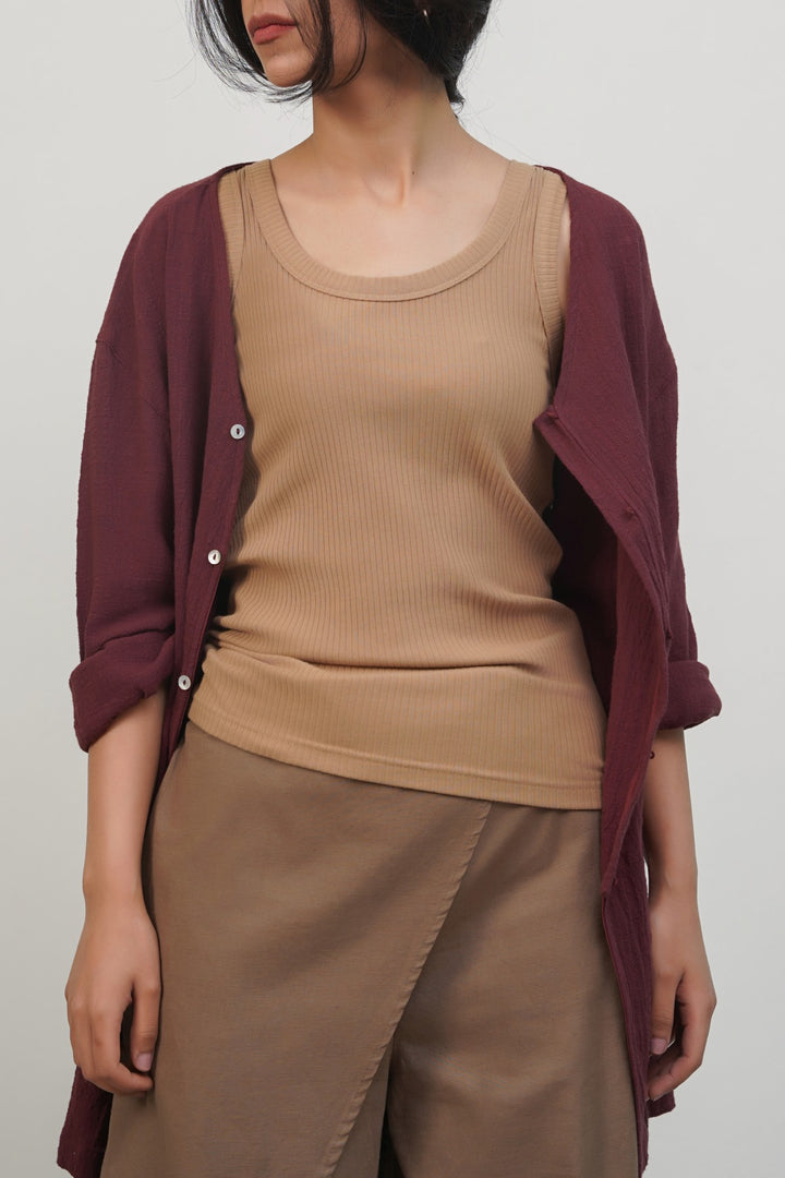 TAUPE BASIC TANK TOP