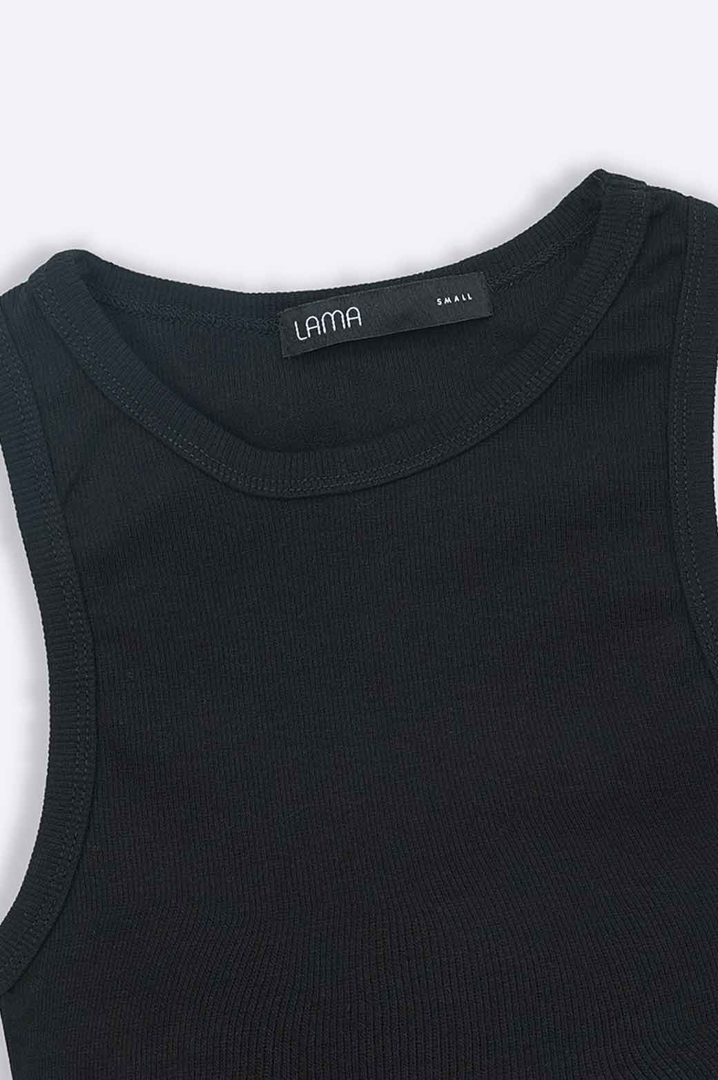 BLACK CROPPED TANK VEST