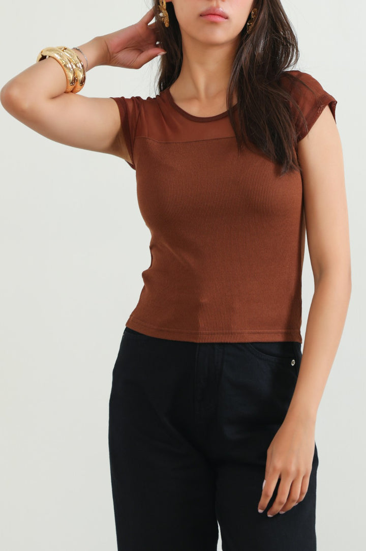 COFFEE SEMI-SHEER TEE