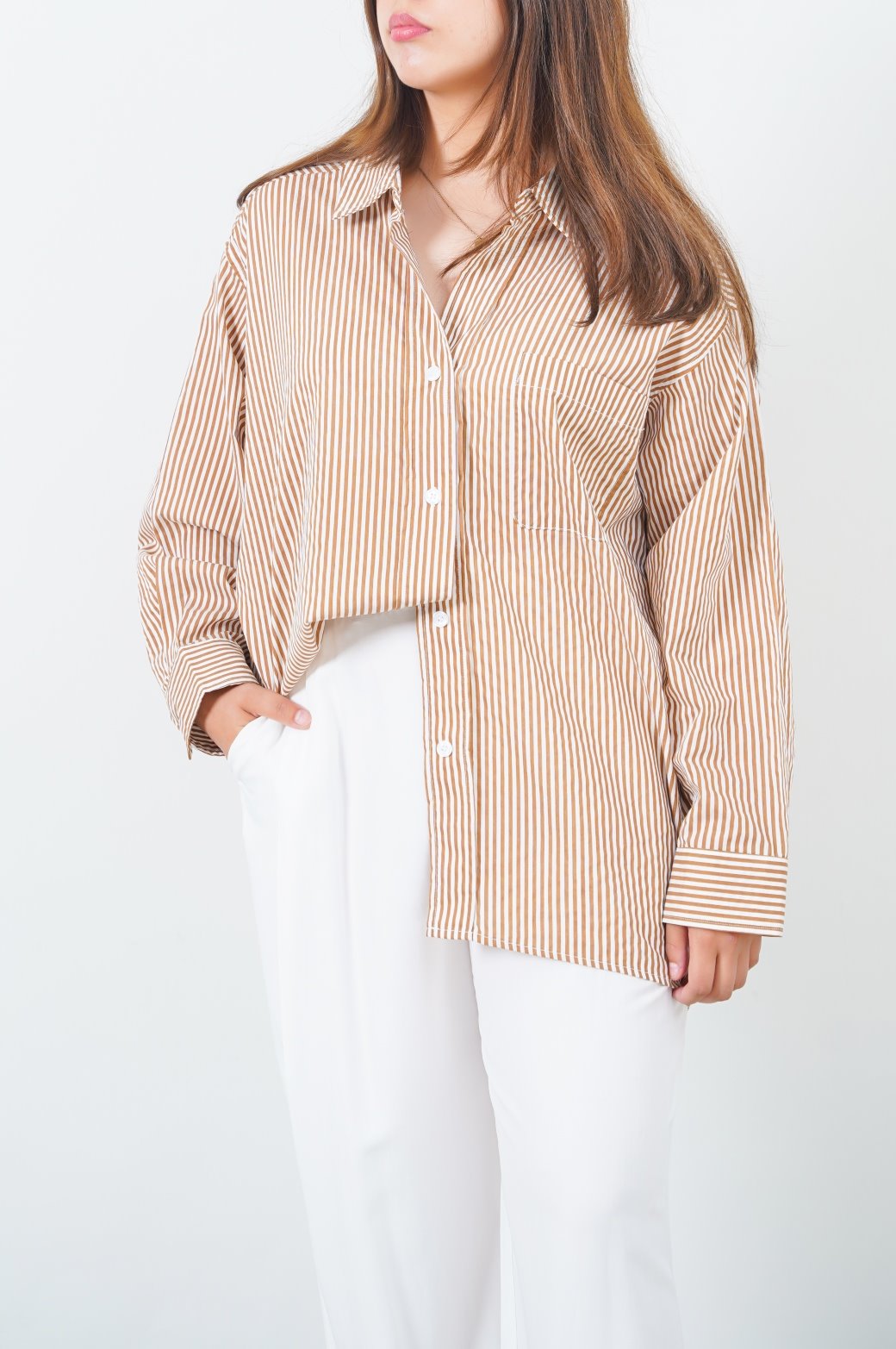 CAMEL SLOUCHY BUTTON DOWN