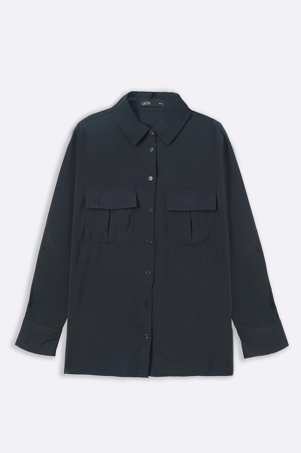 BLACK PATCH POCKET SHIRT