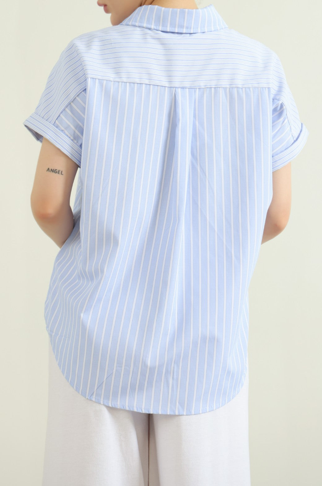 BLUE PATCH STRIPED SHIRT
