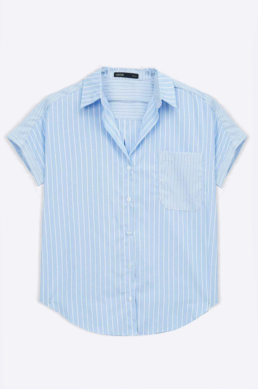 BLUE PATCH STRIPED SHIRT