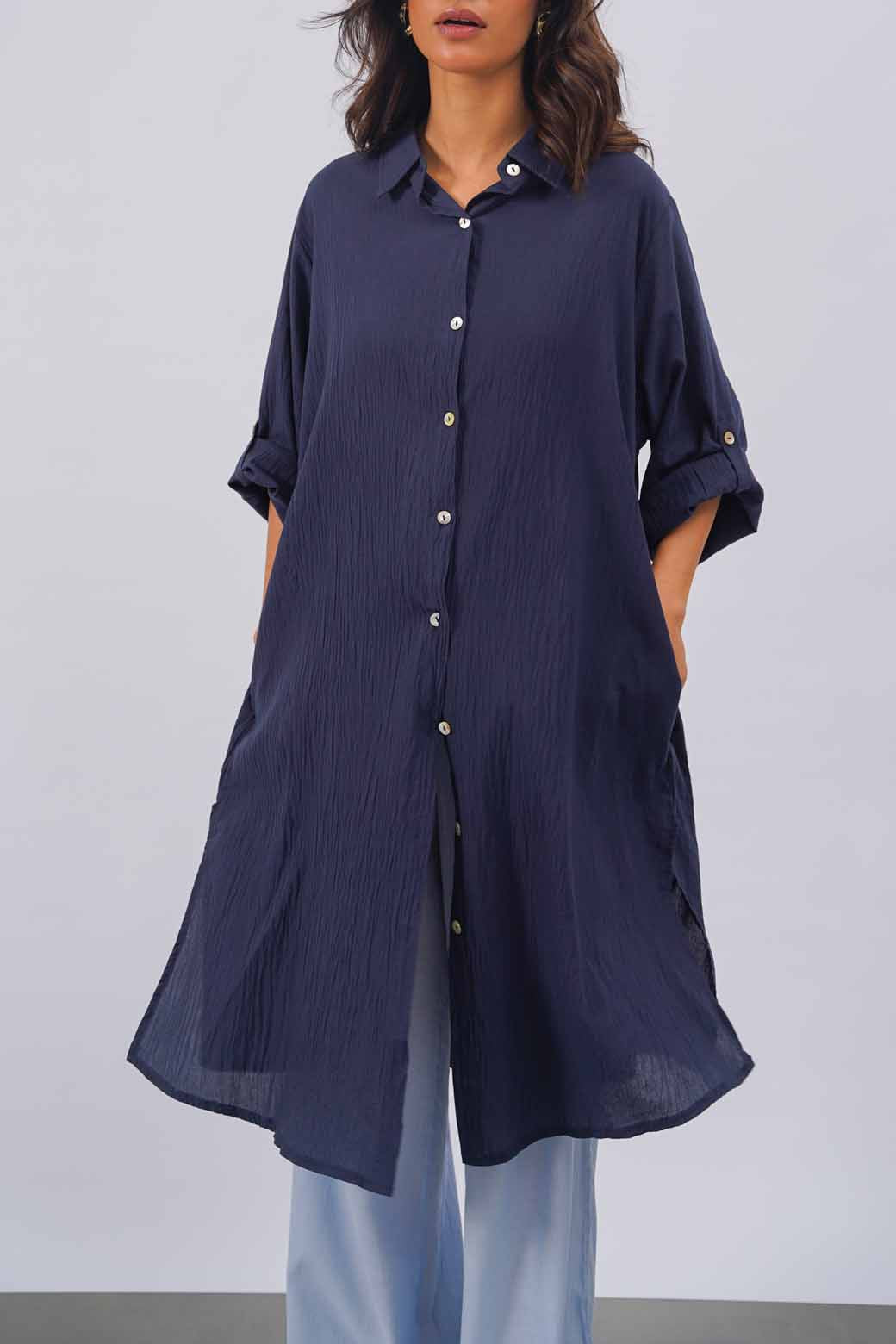 NAVY ORGANIC COTTON TUNIC