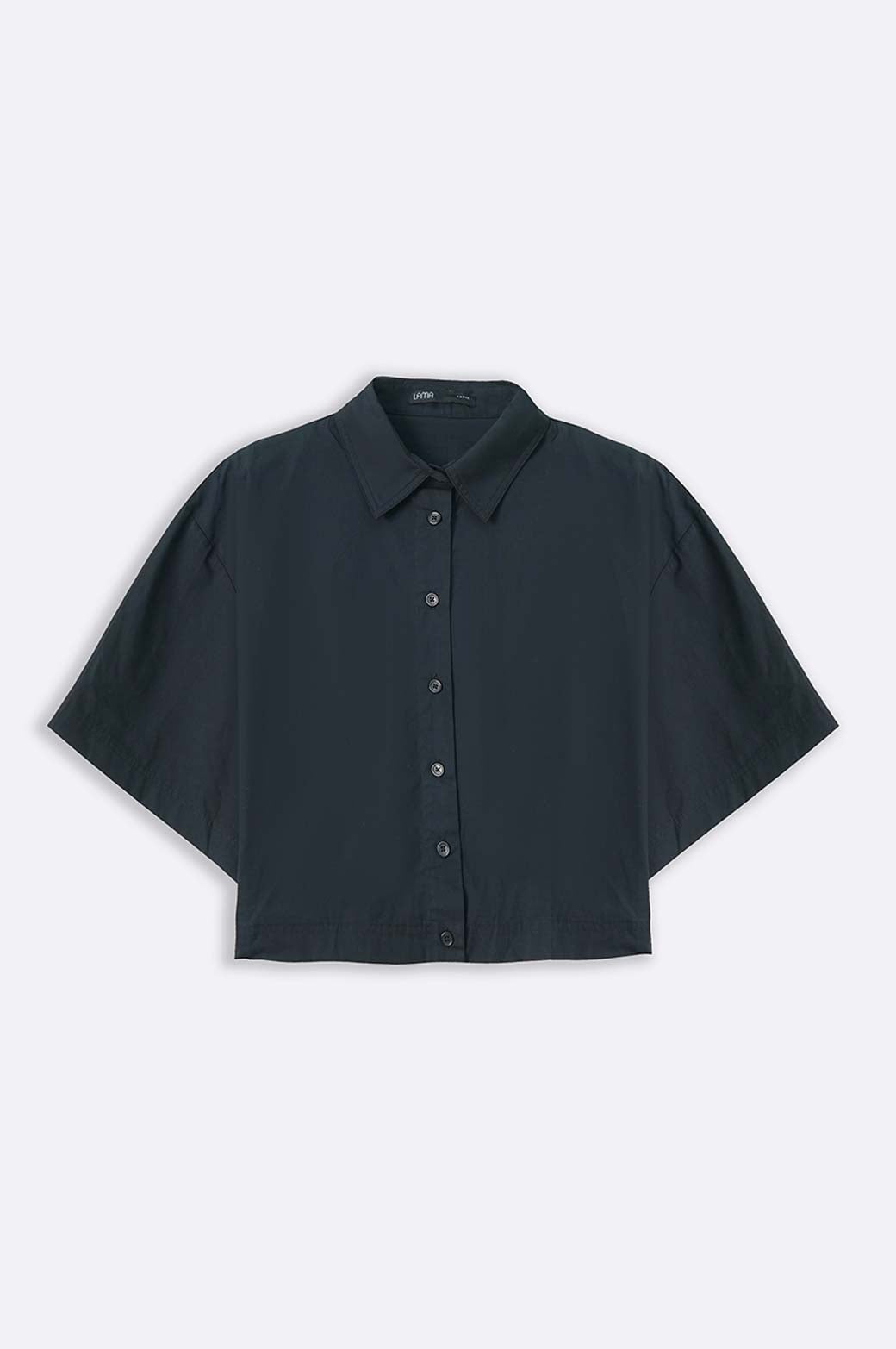 BLACK SHORT SHIRT WITH STRETCHY BACK