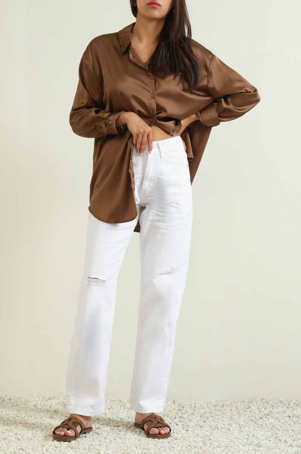 COFFEE BASIC SILK SHIRT