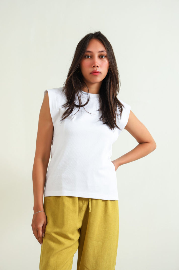 WHITE CREW T-SHIRT VEST