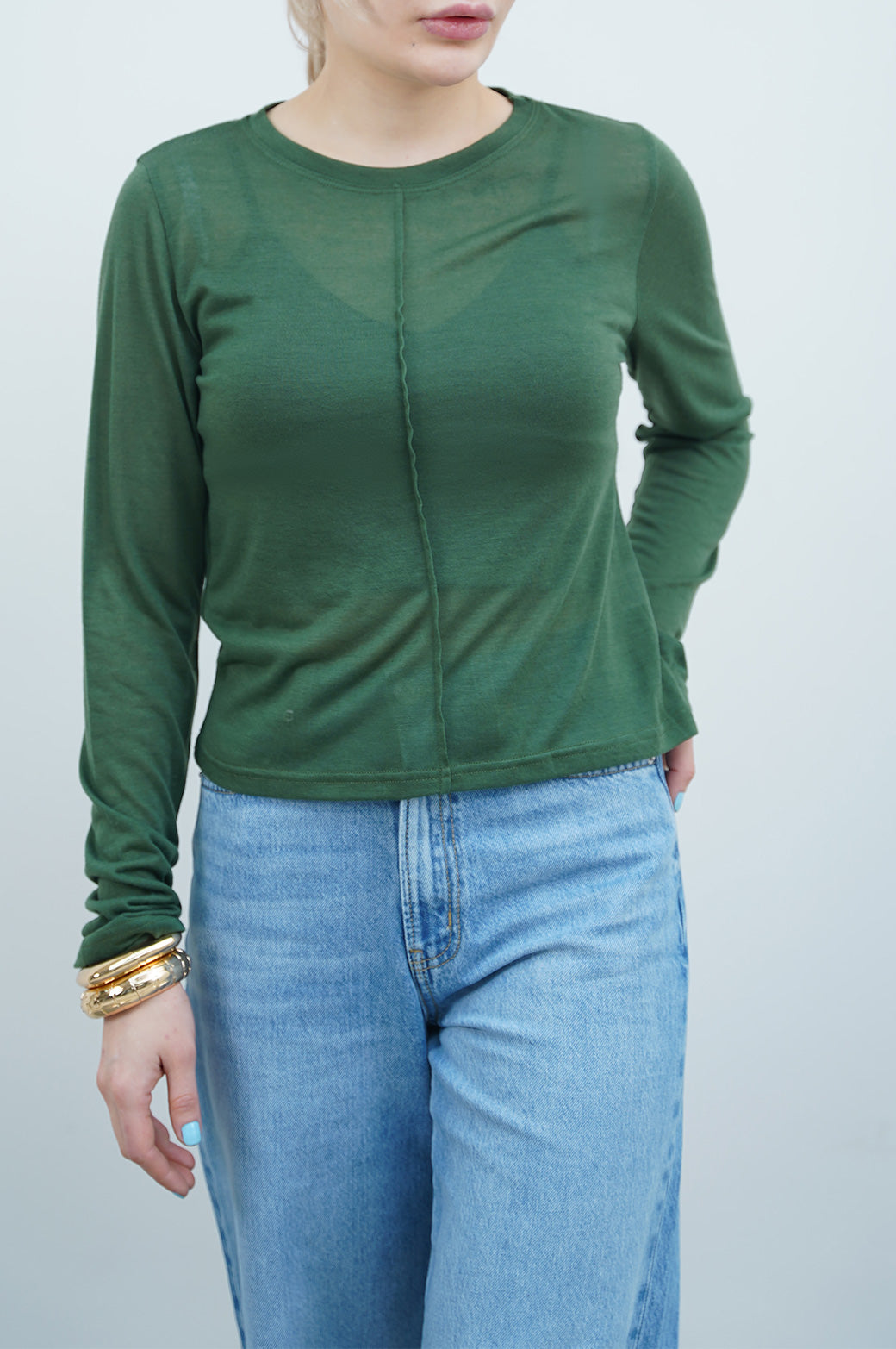 GREEN STRETCHY SHIRT