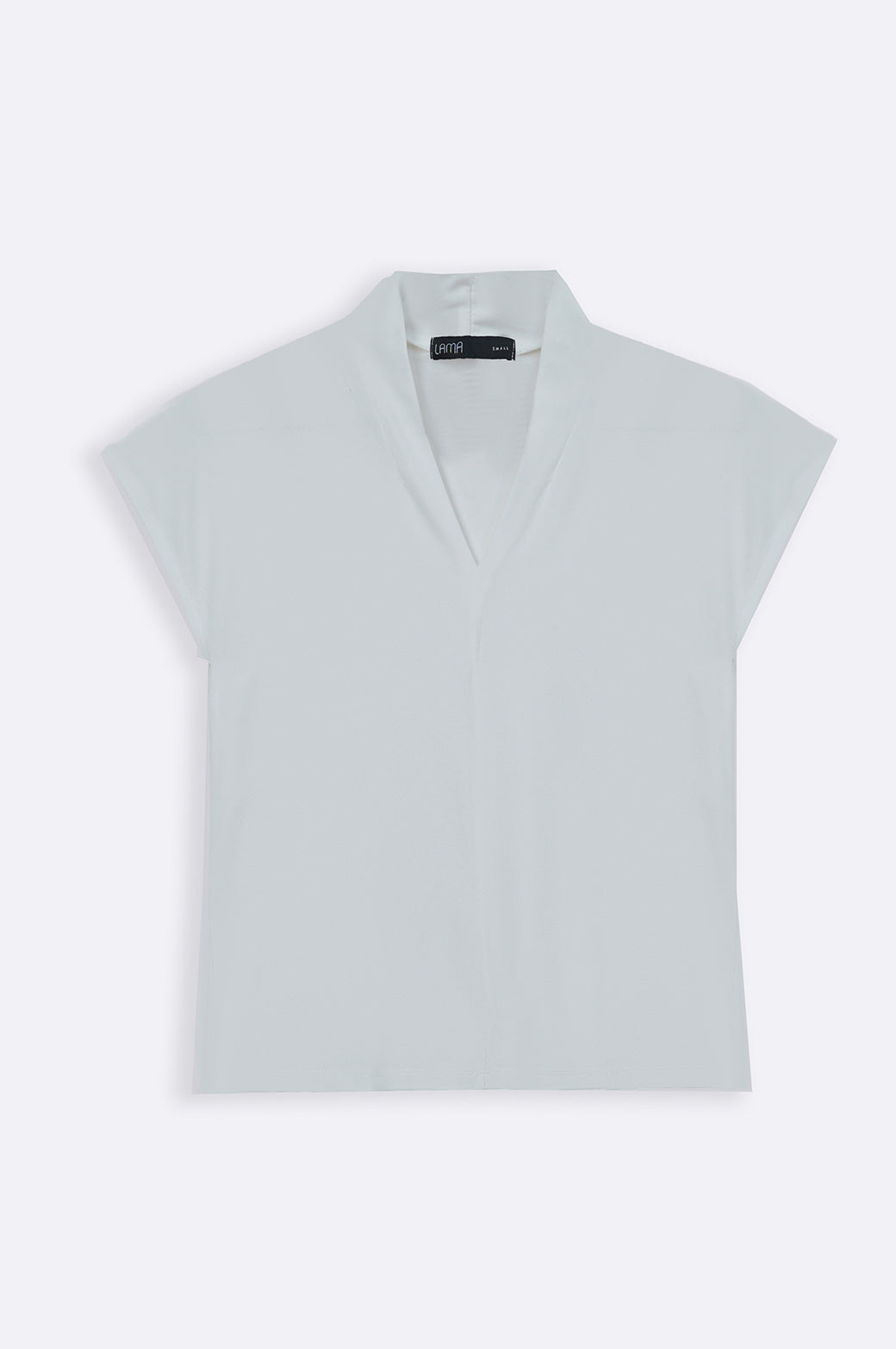 WHITE STRETCHY V-NECK TOP