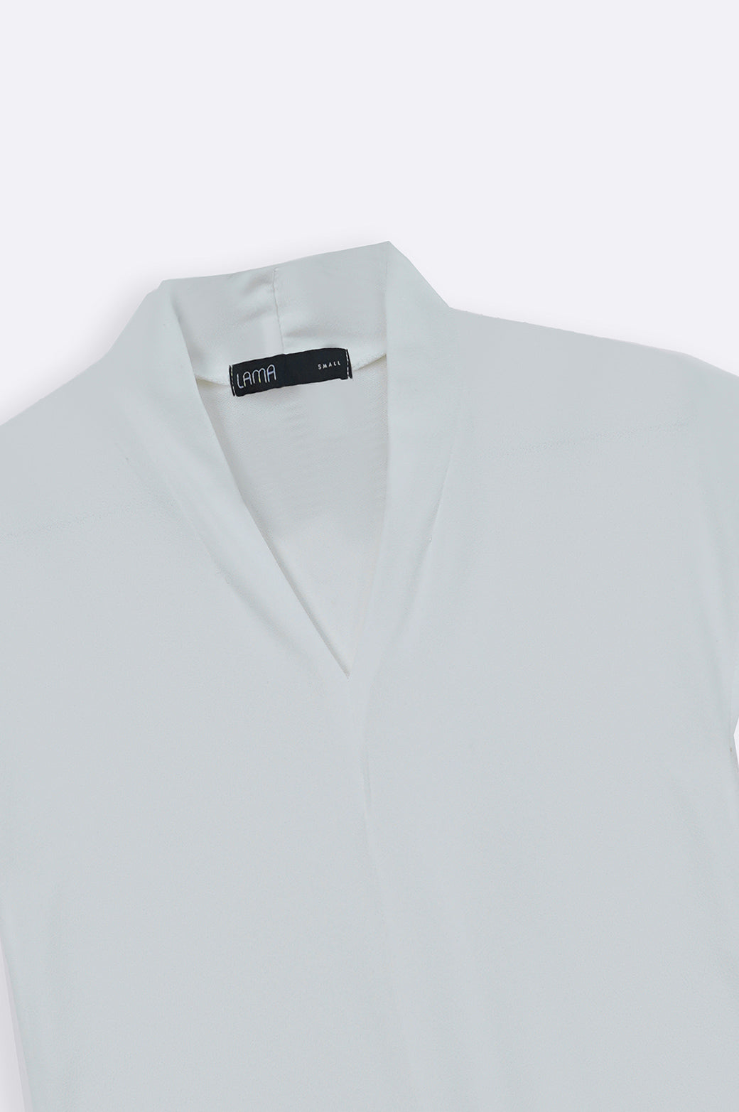 WHITE STRETCHY V-NECK TOP