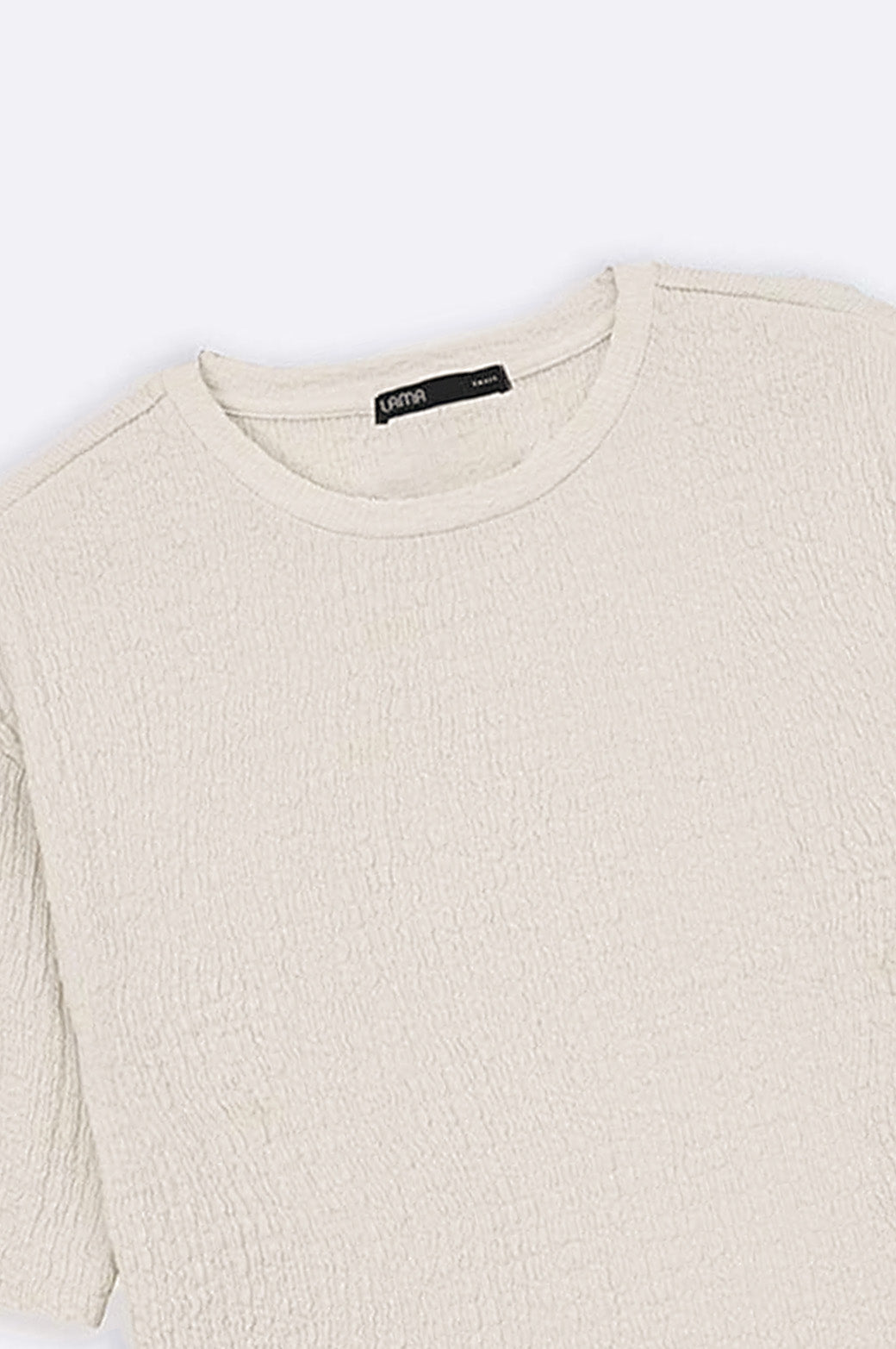 OFF WHITE TEXTURED STRETCHY TOP