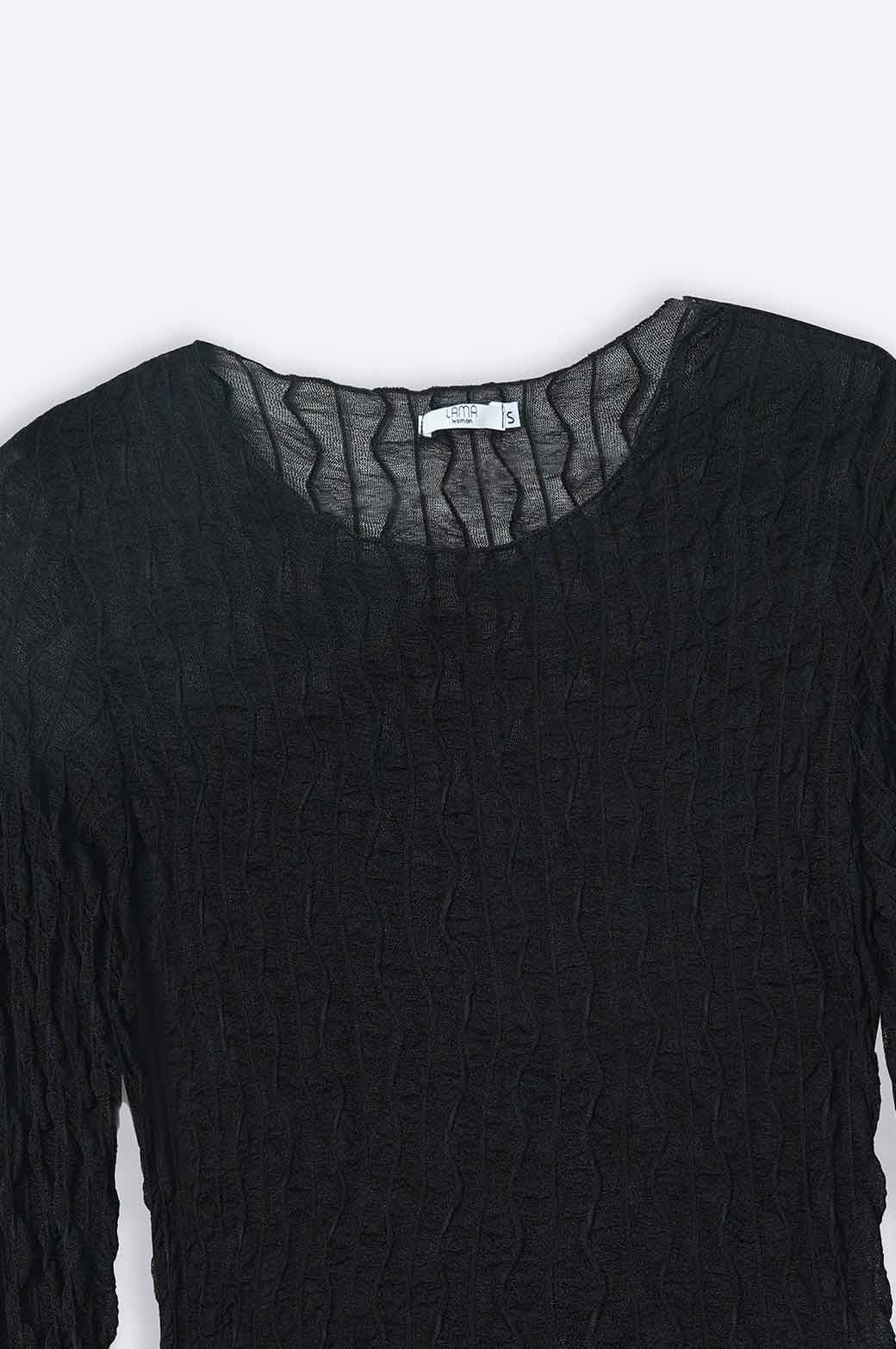 BLACK STRETCHY MESH TOP