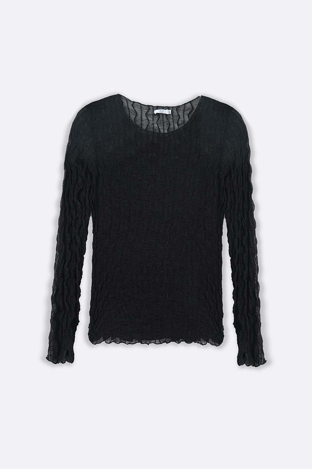 BLACK STRETCHY MESH TOP
