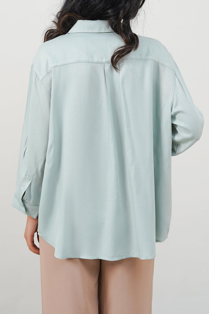 GREEN EVERYDAY PLEATED BLOUSE