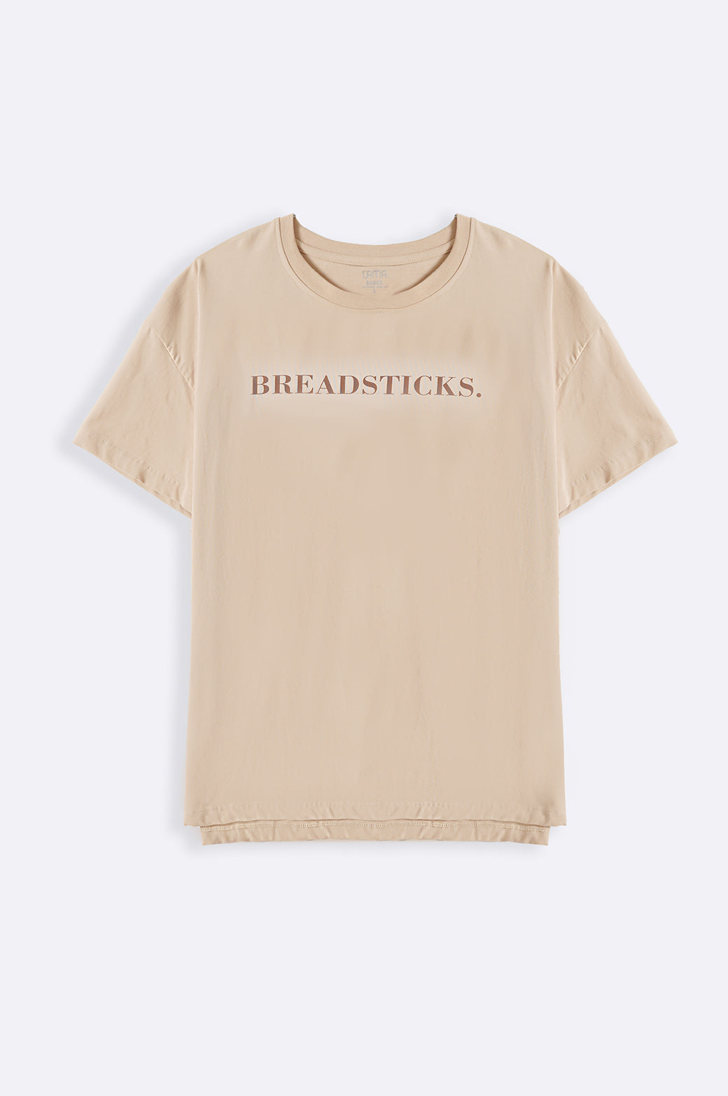 BEIGE OVERSIZED T-SHIRT WITH PRINT