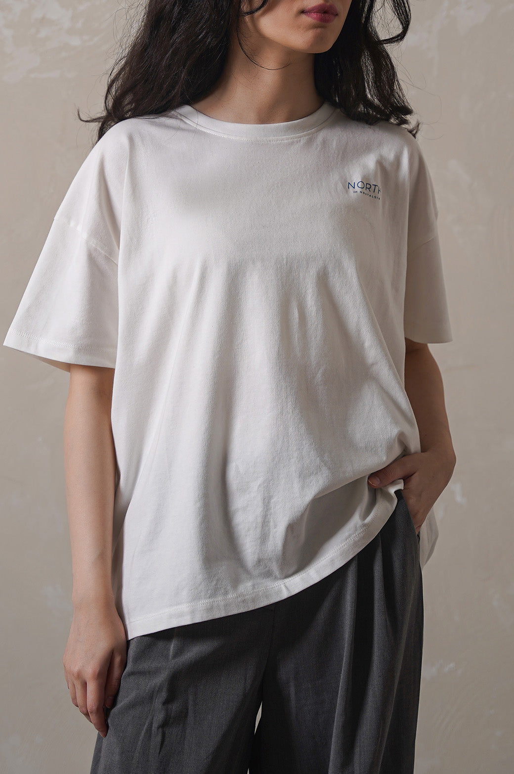 WHITE OVERSIZED T-SHIRT WITH PRINT