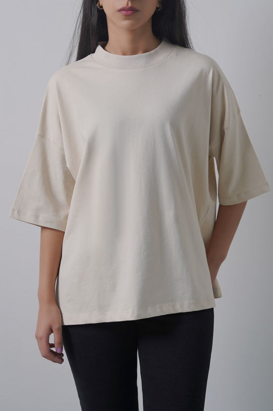 IVORY SILICON HIGH CREW TEE