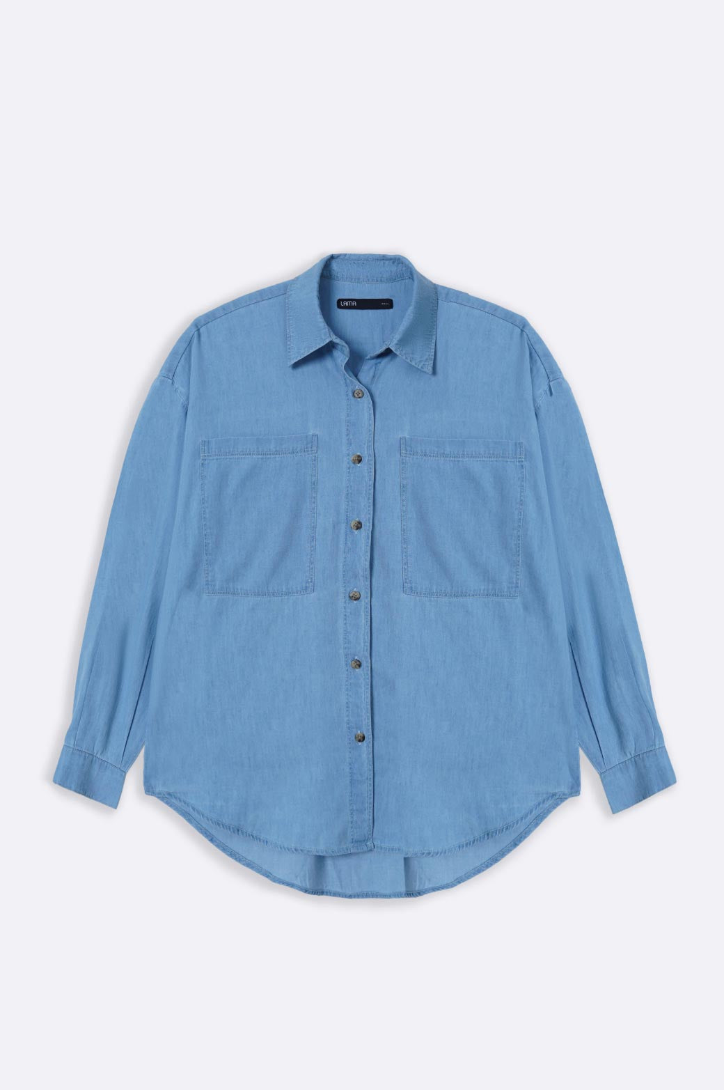 MID BLUE PATCH POCKET DENIM SHIRT