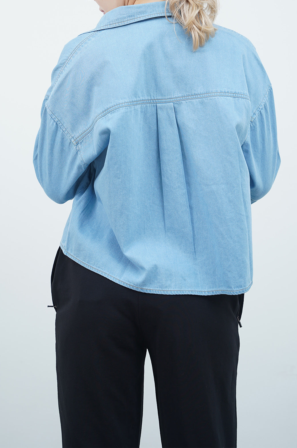 lightblue BOXY DENIM SHIRT