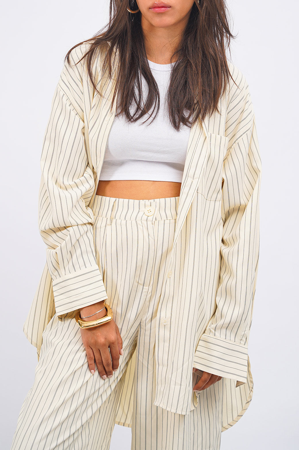CREAM JACKIE OVERSIZED SHIRT