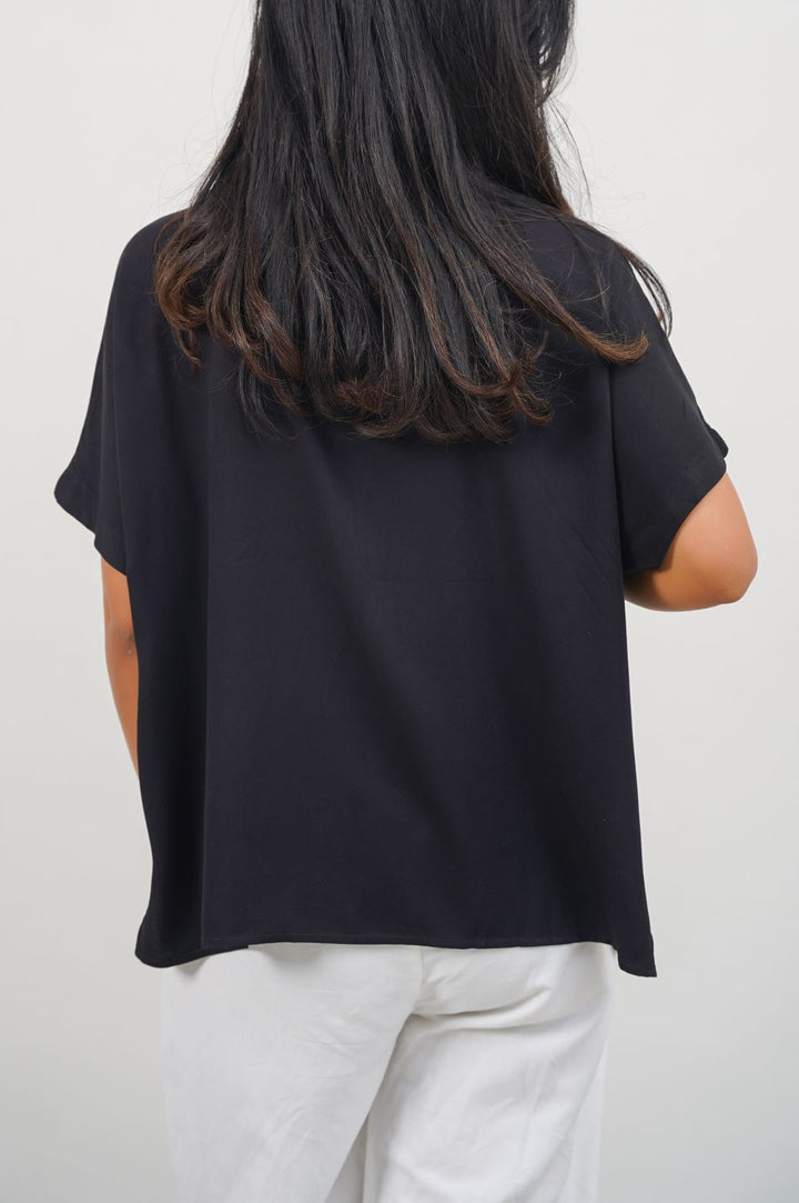 BLACK MUSLIN SAFARI SHIRT