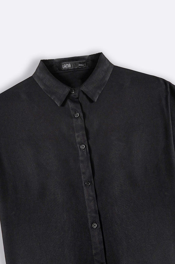 BLACK MUSLIN SAFARI SHIRT