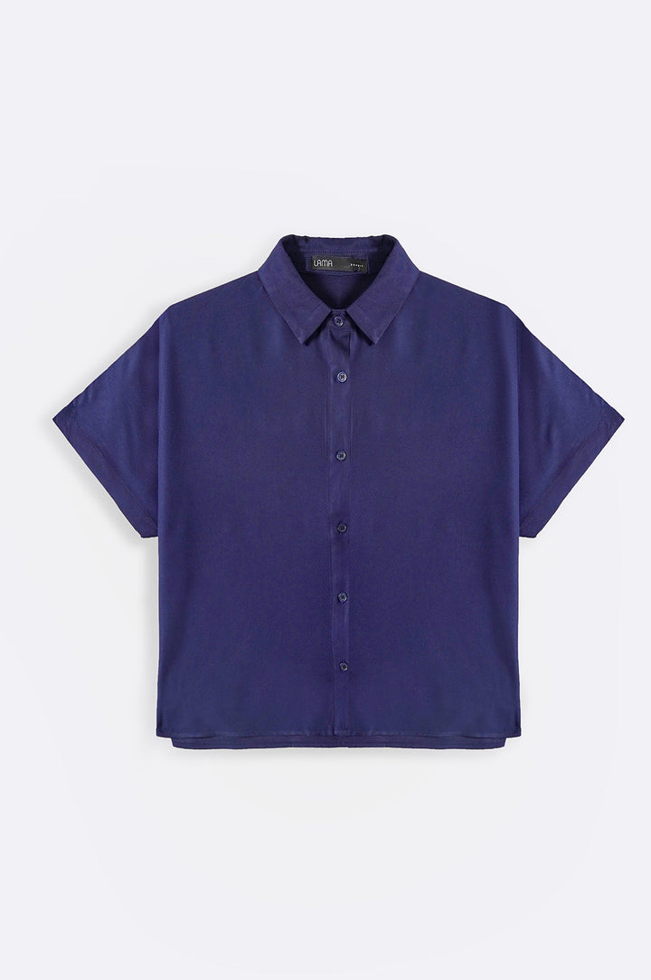 NAVY MUSLIN SAFARI SHIRT