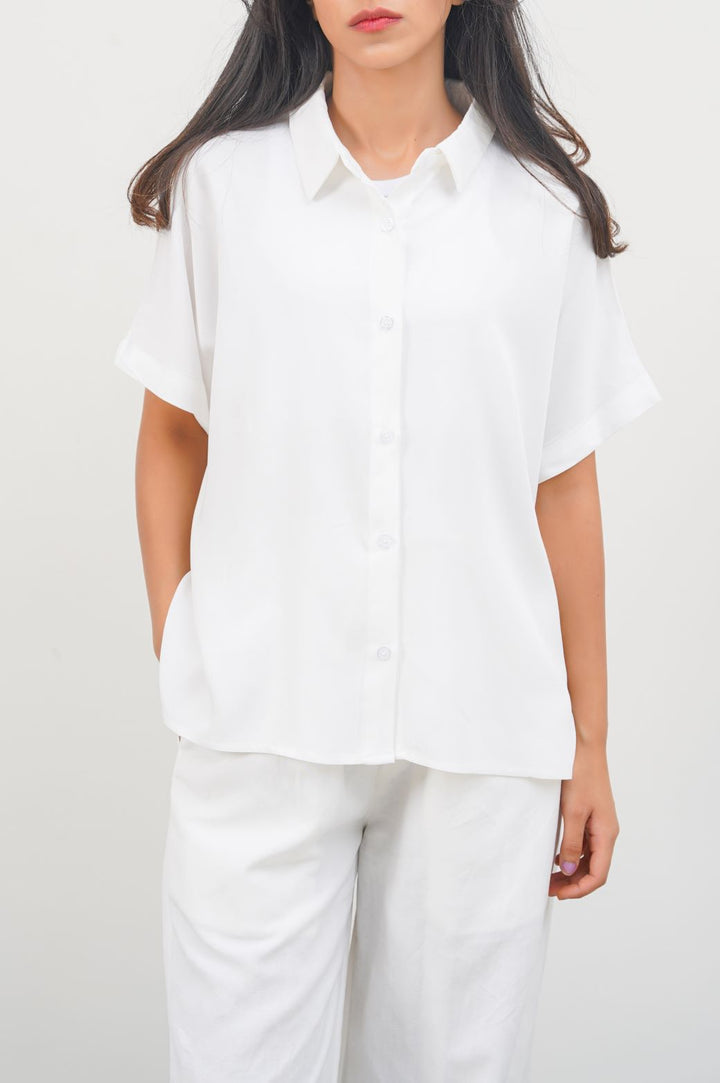 WHITE MUSLIN SAFARI SHIRT