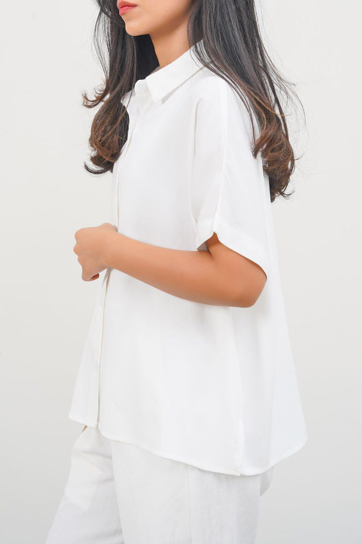 WHITE MUSLIN SAFARI SHIRT