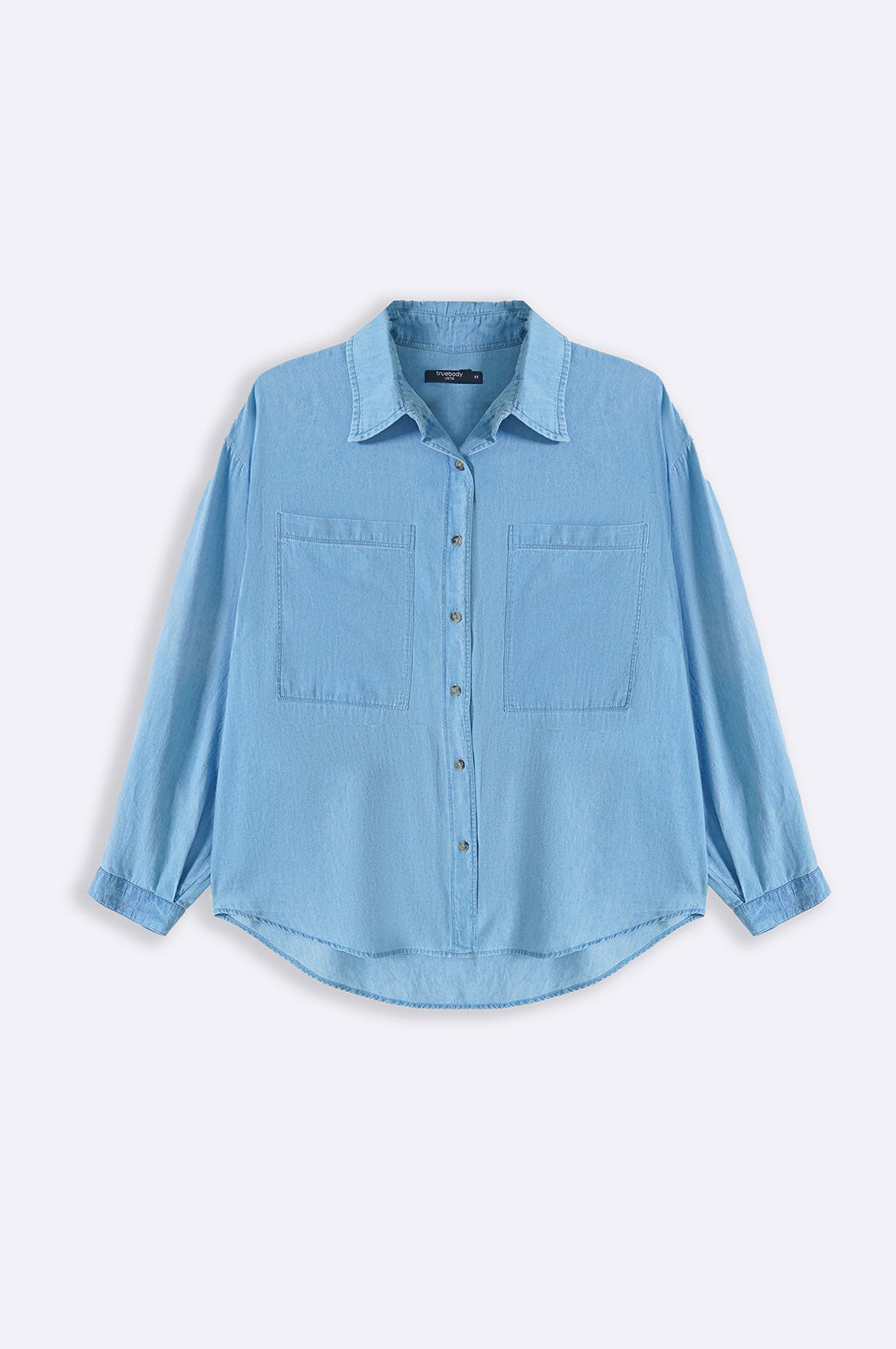 MID BLUE CURVE DENIM SHIRT