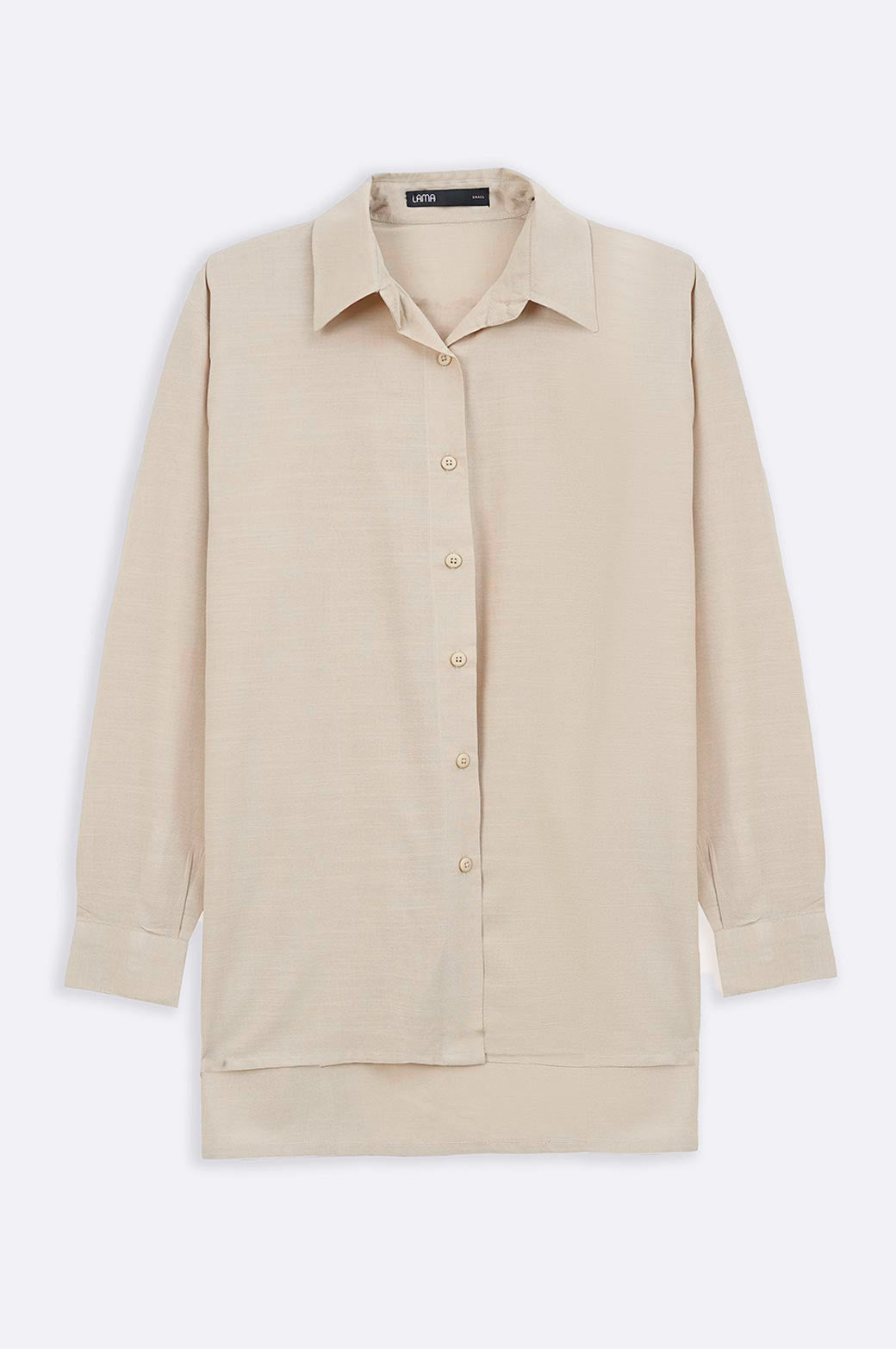 BEIGE BASIC BUTTON DOWN SHIRT