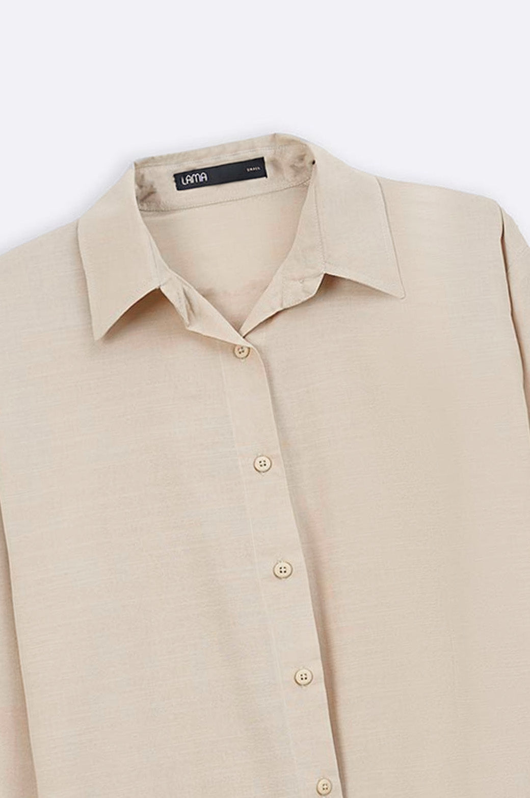 BEIGE BASIC BUTTON DOWN SHIRT