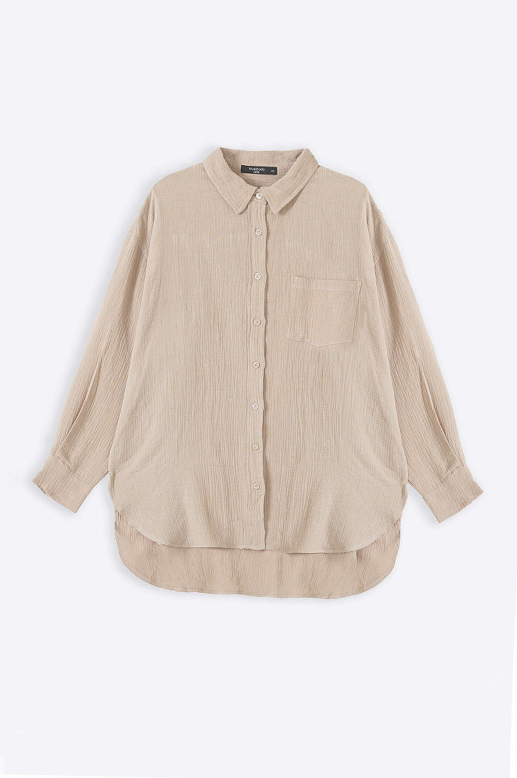 BEIGE CURVE MUSLIN SHIRT