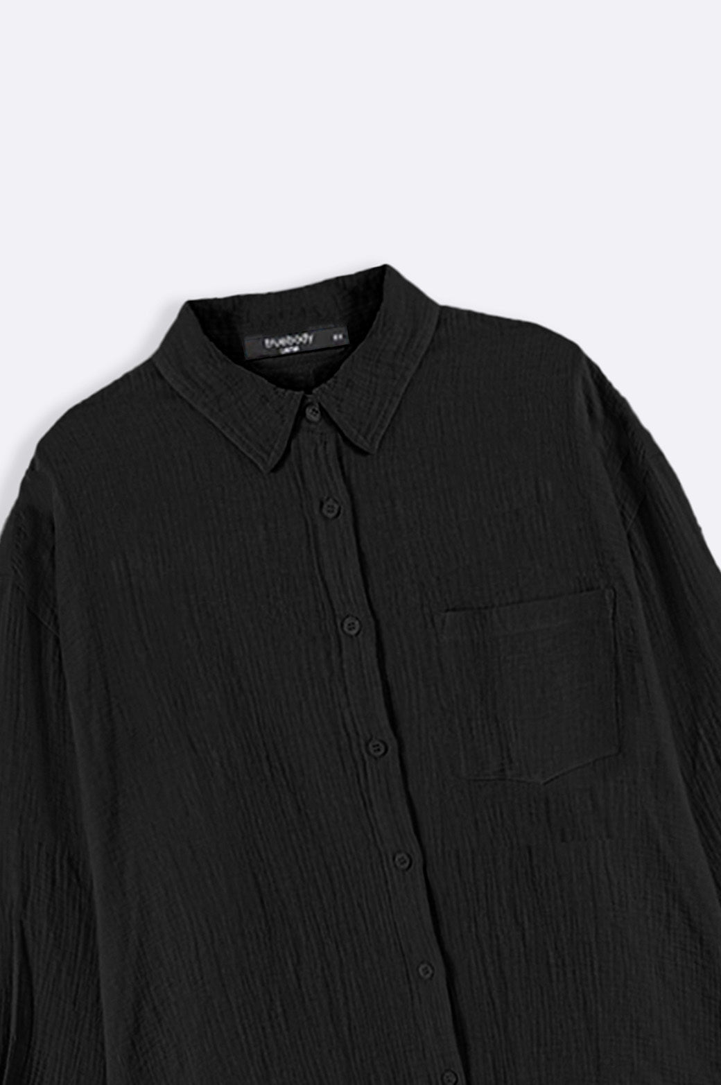 BLACK CURVE MUSLIN SHIRT