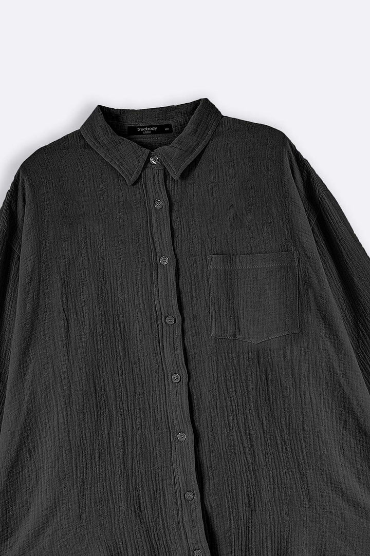 BLACK CURVE MUSLIN SHIRT