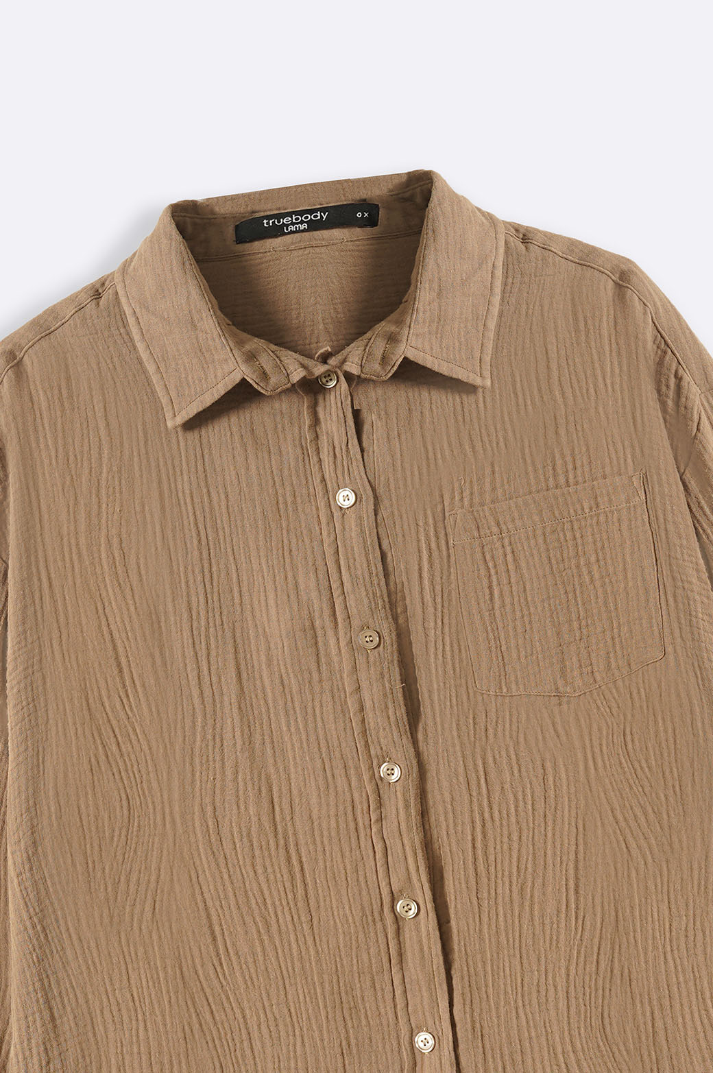 CAMEL CURVE MUSLIN SHIRT